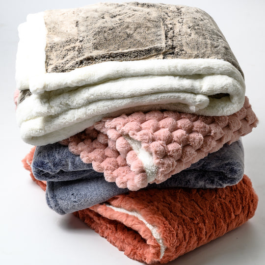 Blush Peach Luxe Fur Blanket
