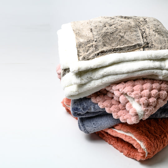 Castle Blue Luxe Fur Blanket