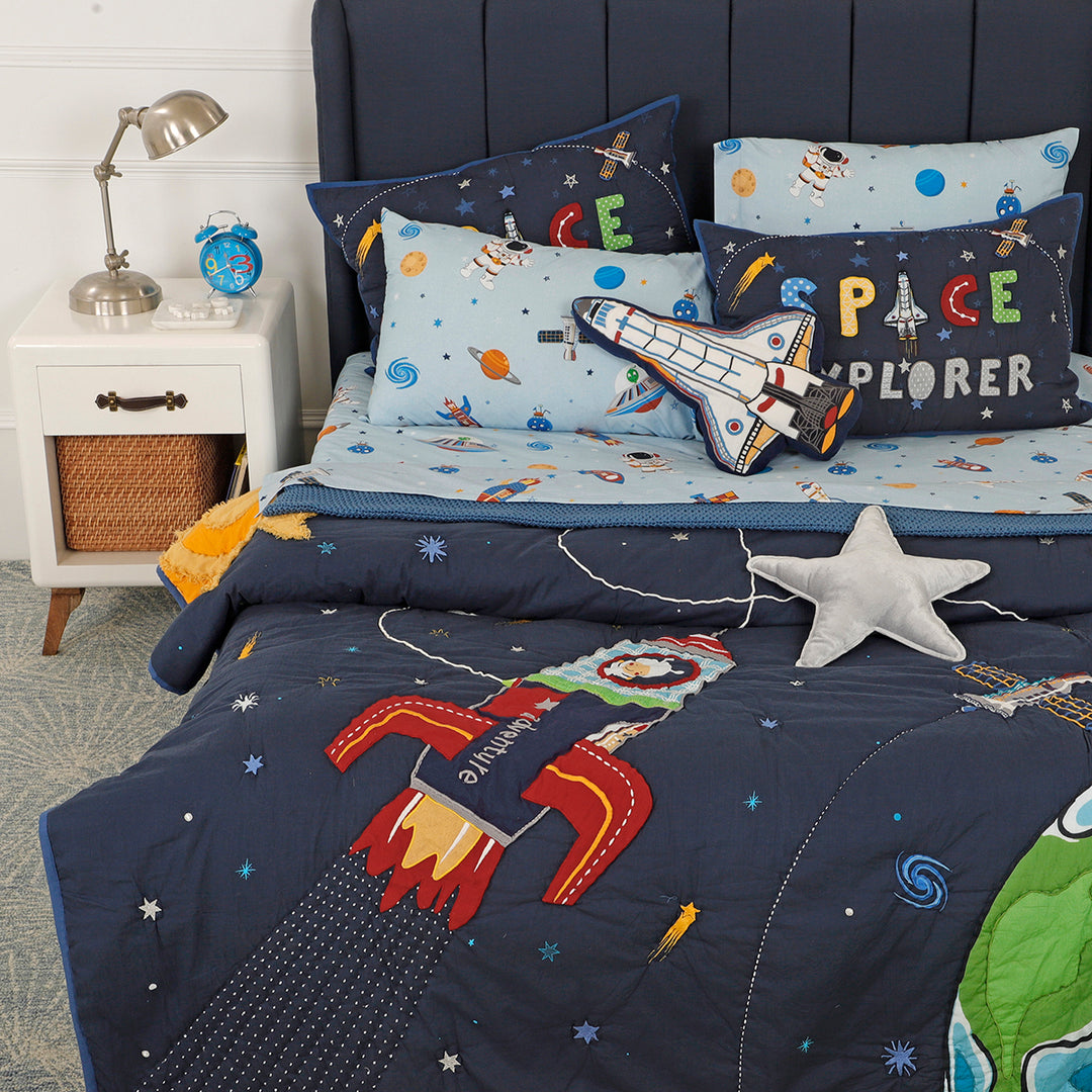 Space Adventure Boys Organic Cotton Quilt