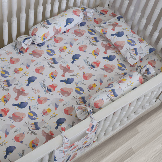 Chirpy Birds Pillow, Bolster & Diaper Pouch Set