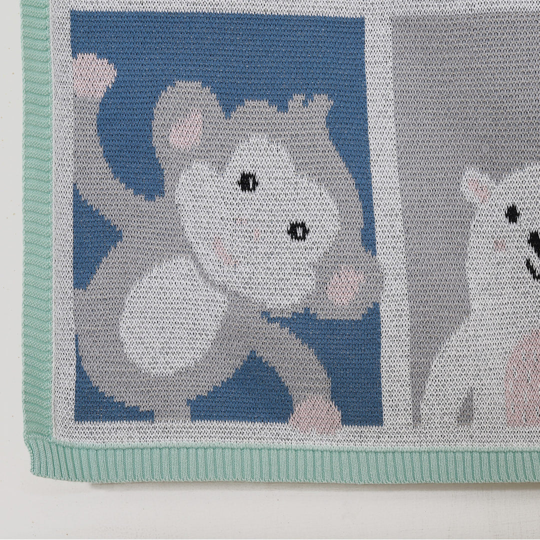 Jungle Animals Organic Cotton Blanket with Sherpa