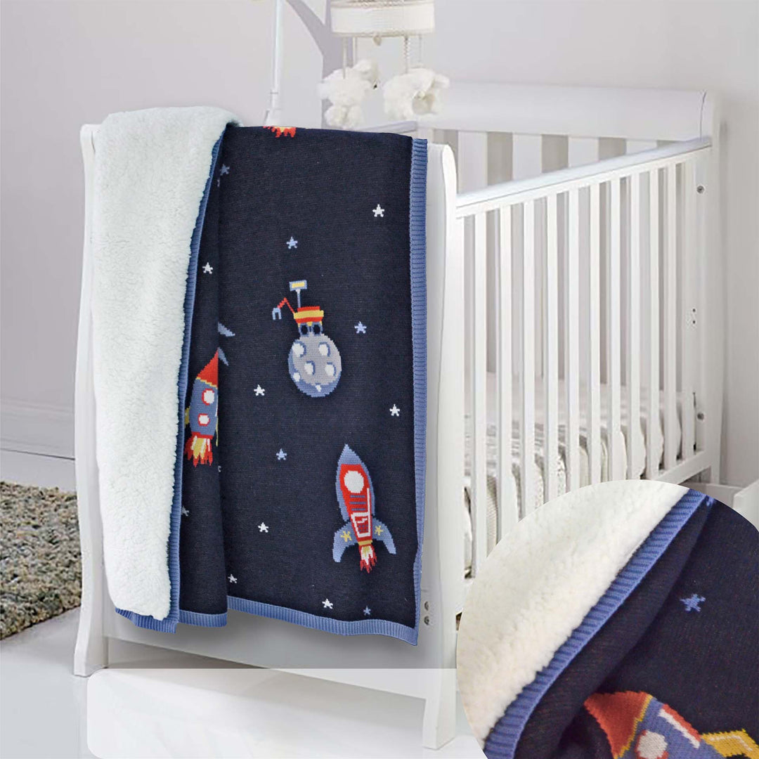 Space Adventure Sherpa Blanket