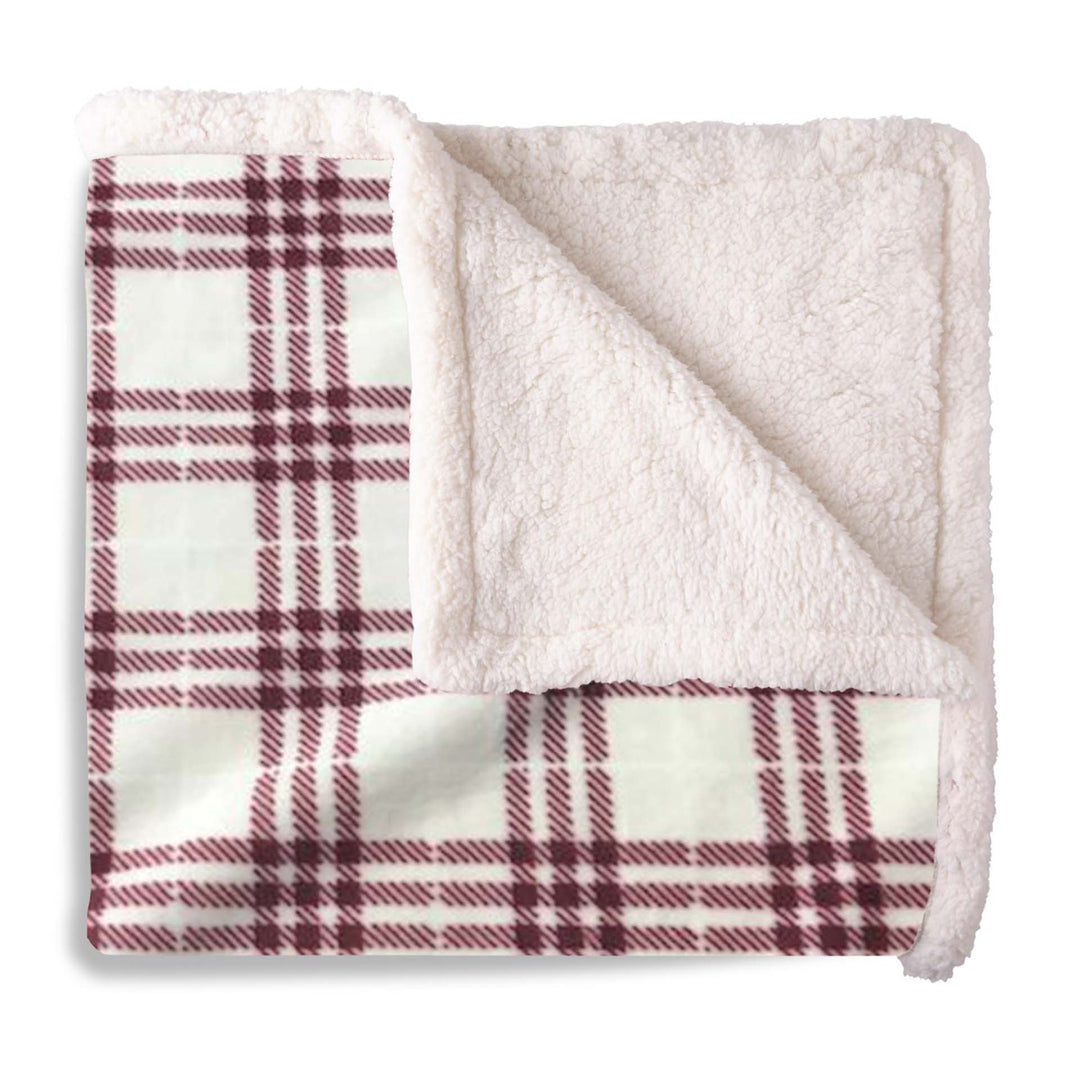 Cream Check Fleece Baby Blanket