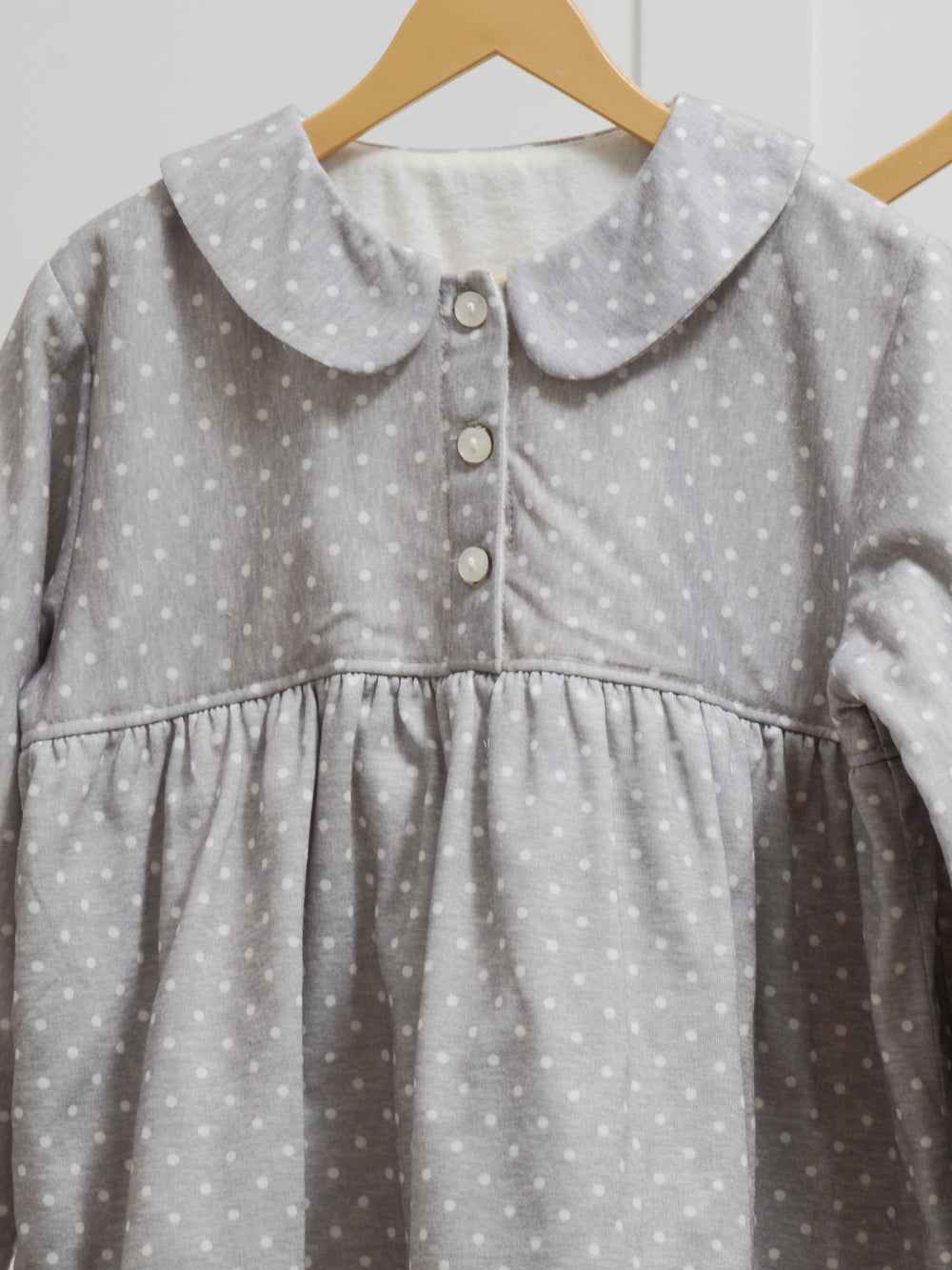 Polka Dots Grey Winter Nightsuit