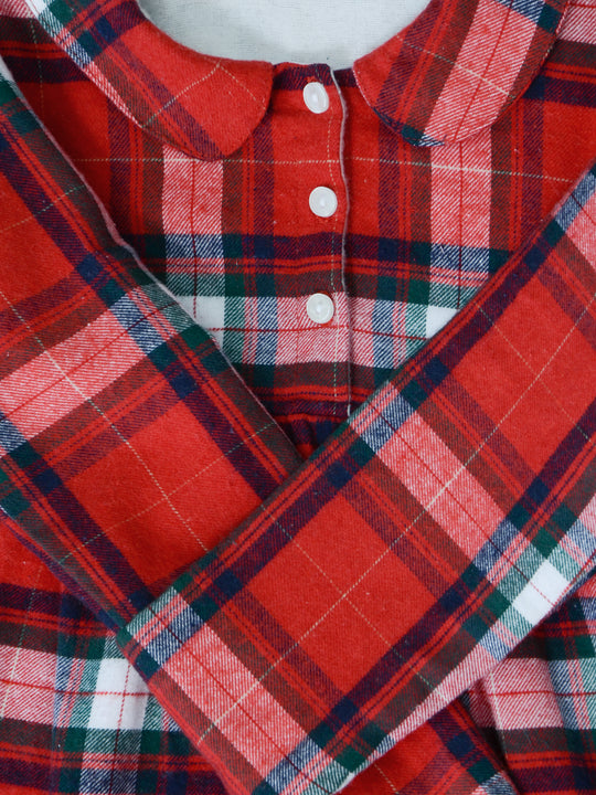 Scotland Red Girl's Winter Nightsuit
