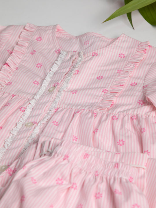Daffodil Stripe Cotton Nightsuit