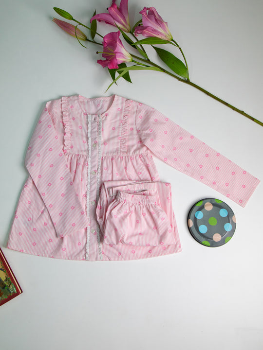 Daffodil Stripe Cotton Nightsuit