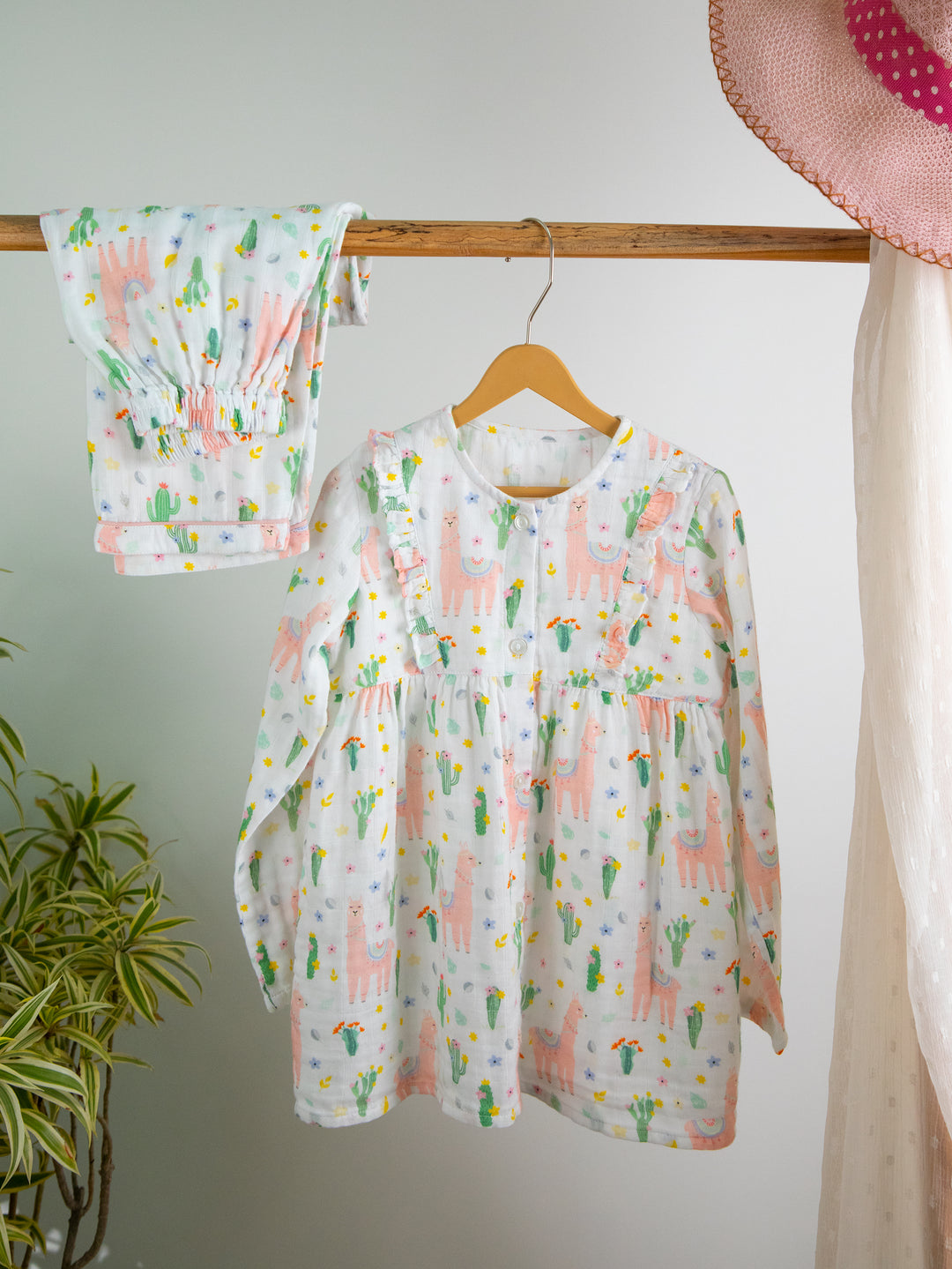 Llama Love Organic Muslin Nightsuit