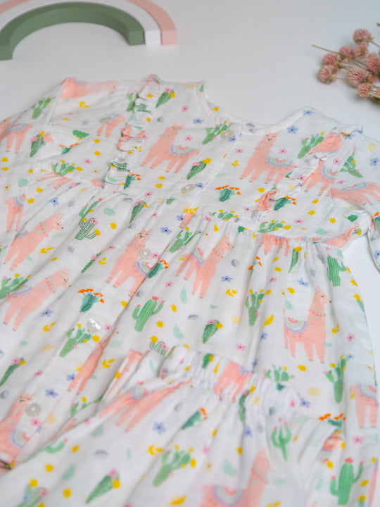 Llama Love Organic Muslin Nightsuit