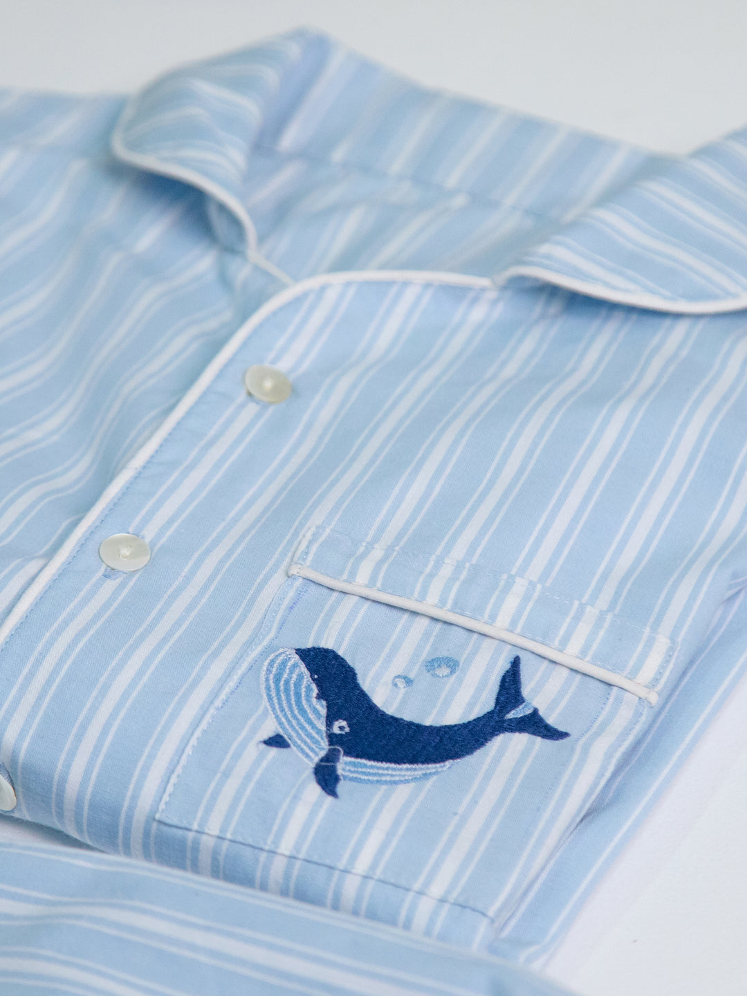 Summer Blue Stripe Cotton Nightsuit