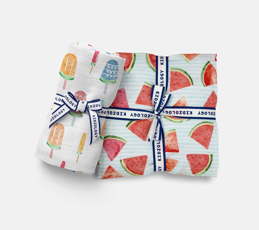Watermelon Pop Muslin Swaddles Set