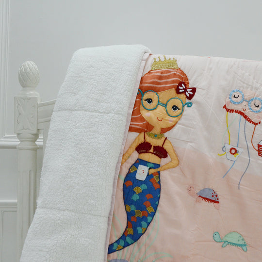 Mermaid Tea Party Organic Cotton Quilt