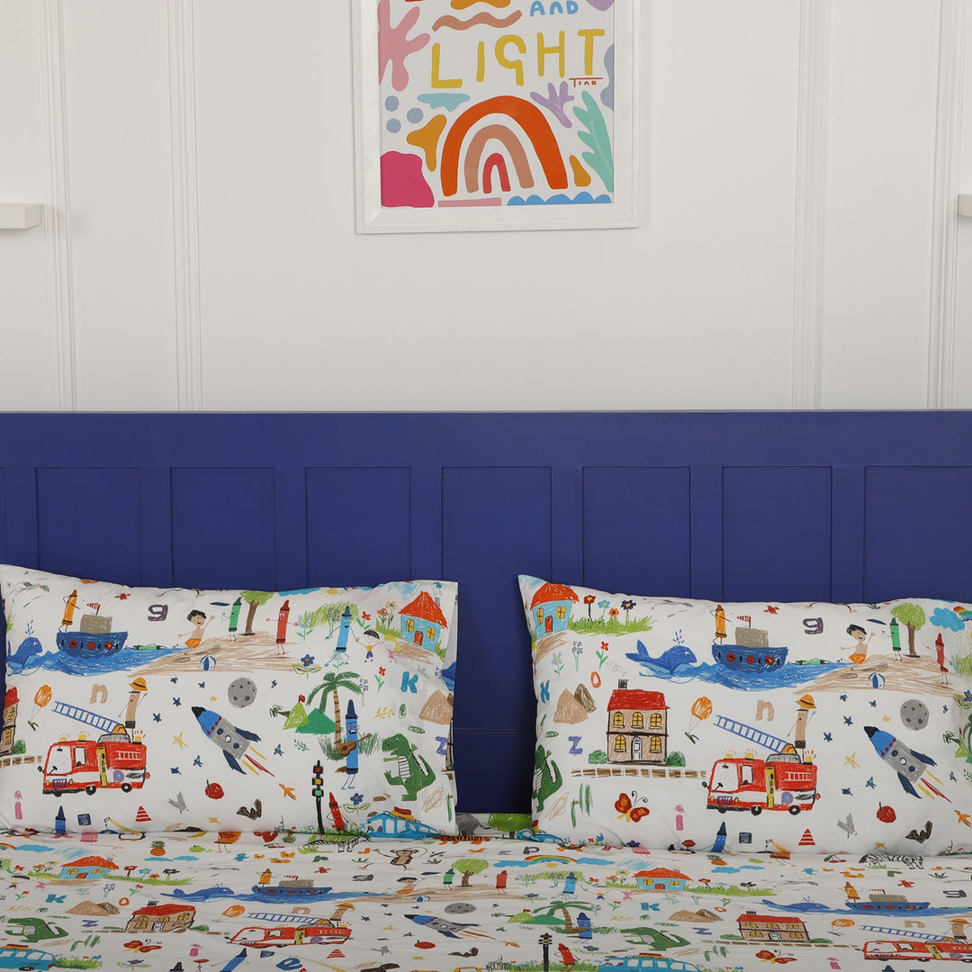 Crayon Frenzy Kids Organic Cotton Pillowcase