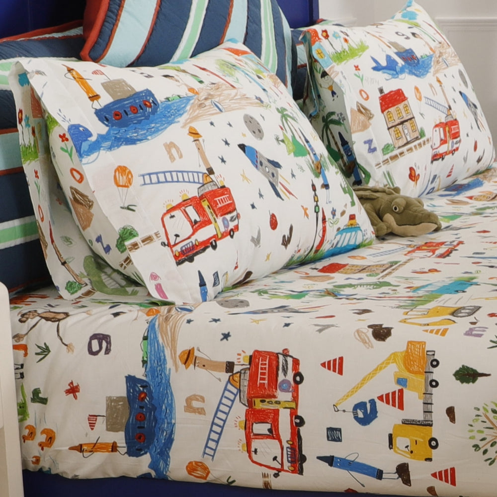 Crayon Frenzy Kids Organic Cotton Pillowcase