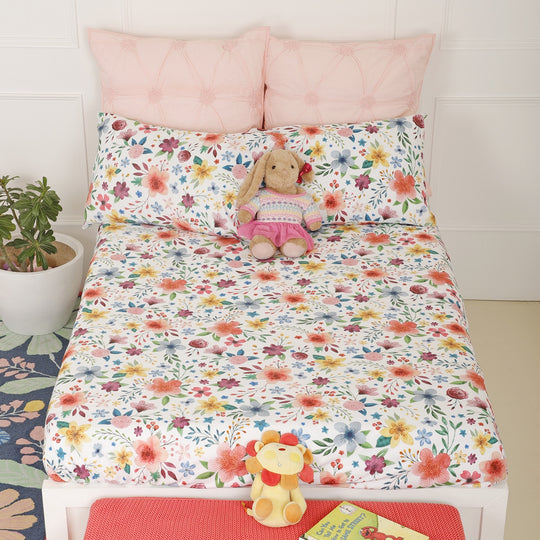 Bloomingdale Floral Organic Cotton Bedsheet for girls
