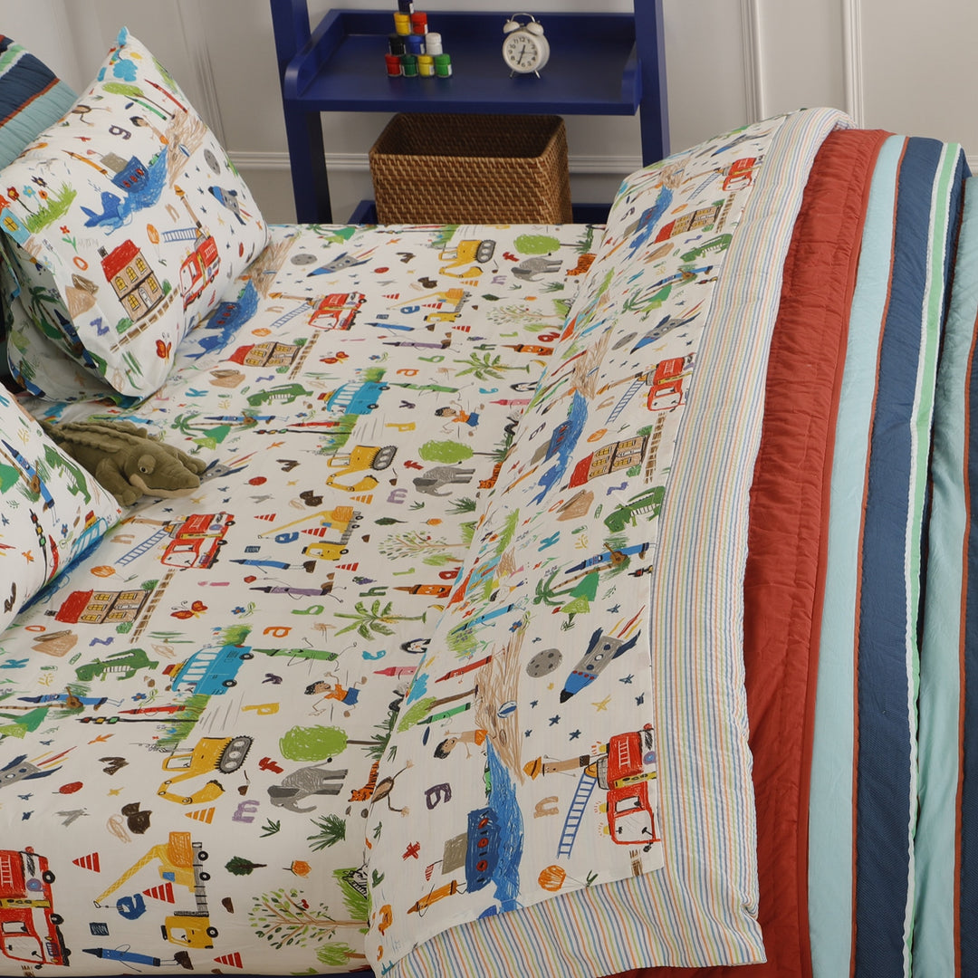 Mark Stripe Boys Organic Cotton Quilt
