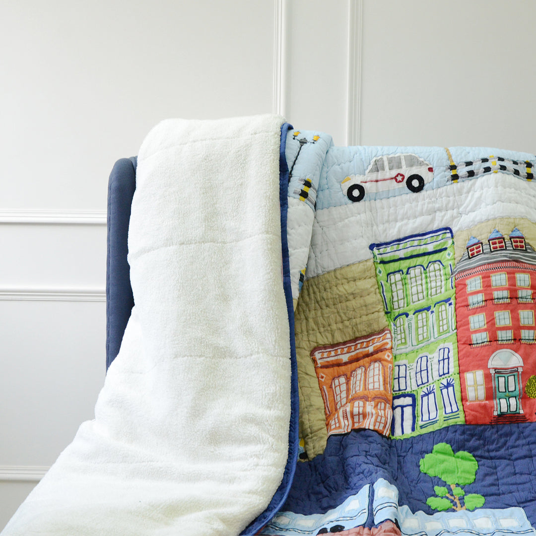 Little Engines Transport Organic Cotton Cot Quilt