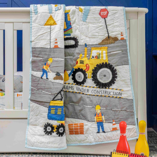 Dreams Under Construction Organic Cotton Cot Quilt