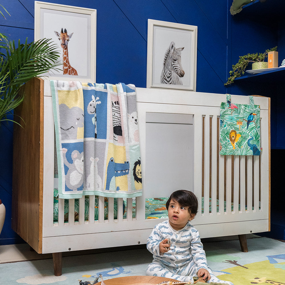 Jungle Animals Organic Cotton Blanket