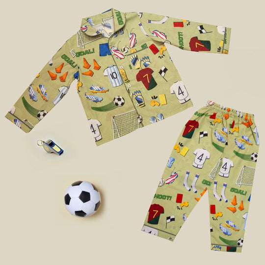 Football Fever Organic Cotton Nightsuit - Boys