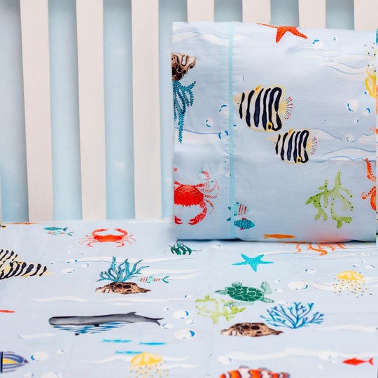 Underwater Sea Safari Organic Cotton Bedsheet Set