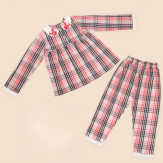 Checks & Chuckles Organic Cotton Nightsuit - Girls