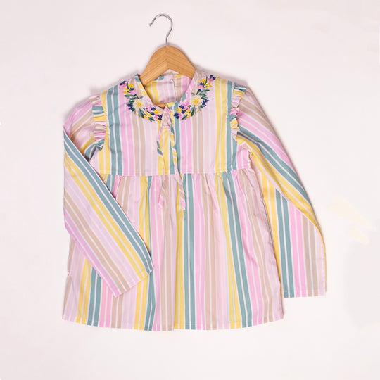 Stripey Fun Cotton Nightsuit