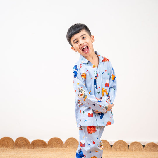 Knits & Giggles Winter Cotton Nightsuit Boys