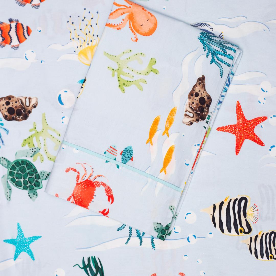 Underwater Sea Safari Organic Cotton Bedsheet Set