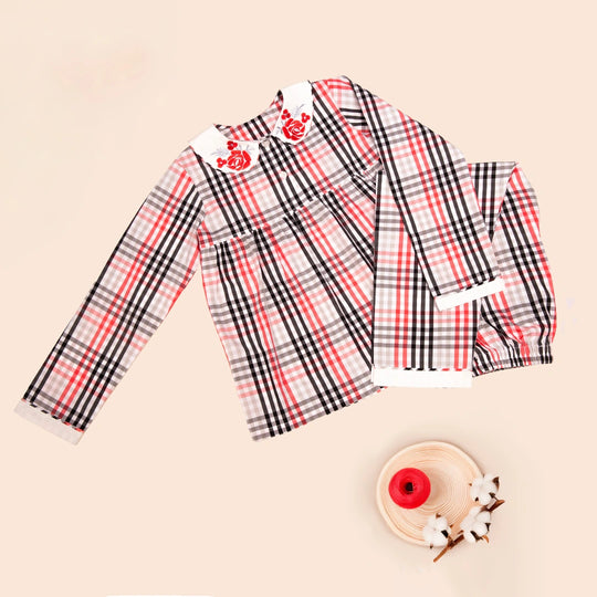 Checks & Chuckles Organic Cotton Nightsuit - Girls