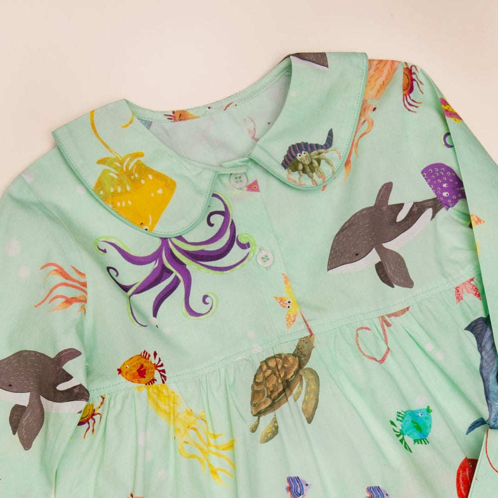 Aquatic Summersaults Organic Cotton Nightsuit - Girls