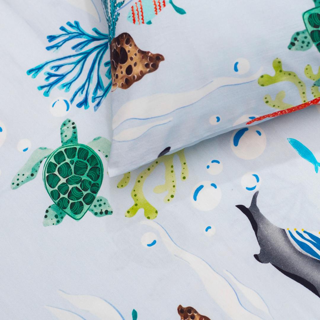 Underwater Sea Safari Organic Cotton Bedsheet Set