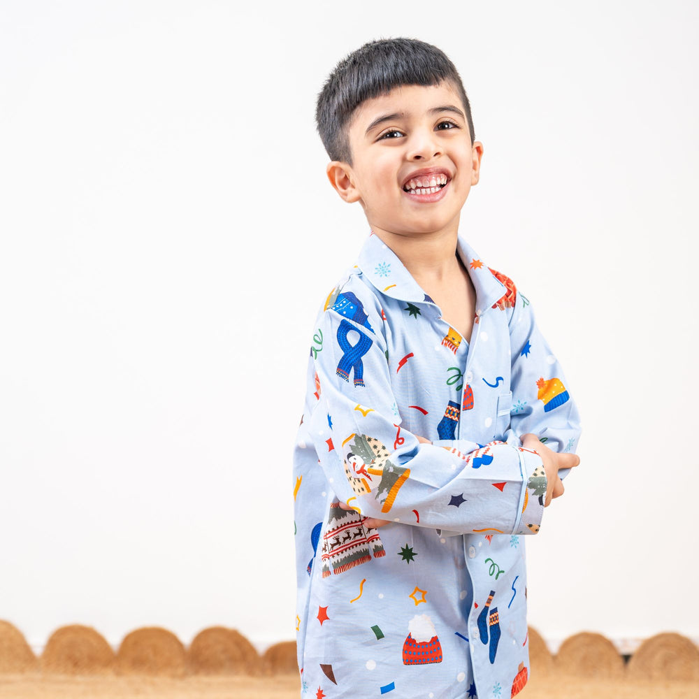 Knits & Giggles Winter Cotton Nightsuit Boys