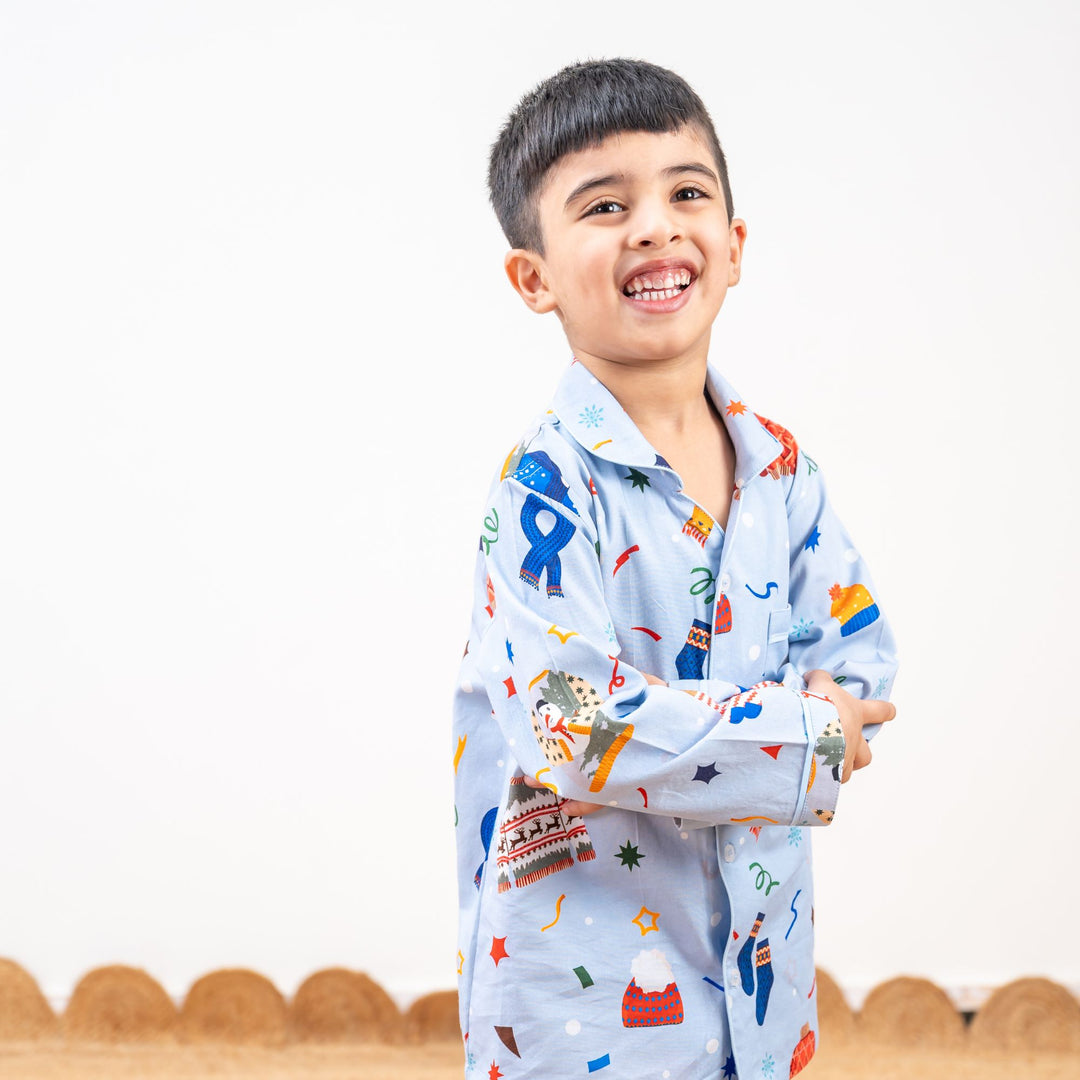 Knits & Giggles Winter Cotton Nightsuit Boys