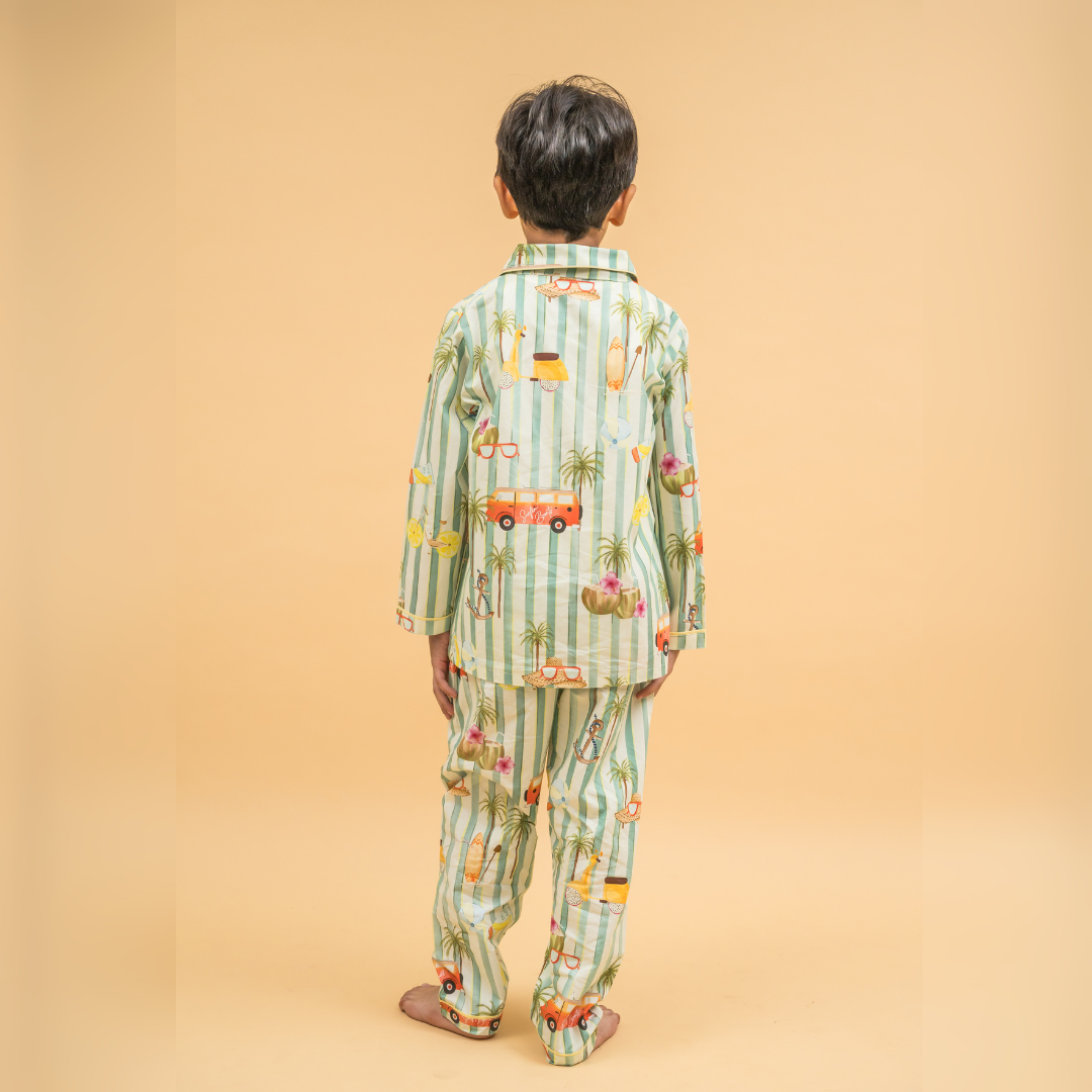 Beachy Sunsets Organic Cotton Nightsuit - Boys