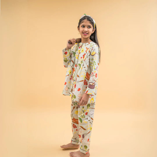Cheflings Organic Cotton Nightsuit - Girls