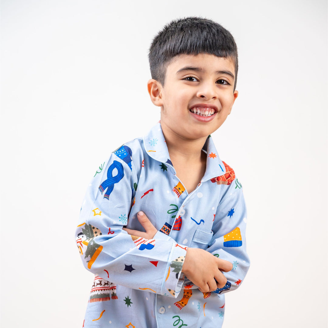 Knits & Giggles Winter Cotton Nightsuit Boys