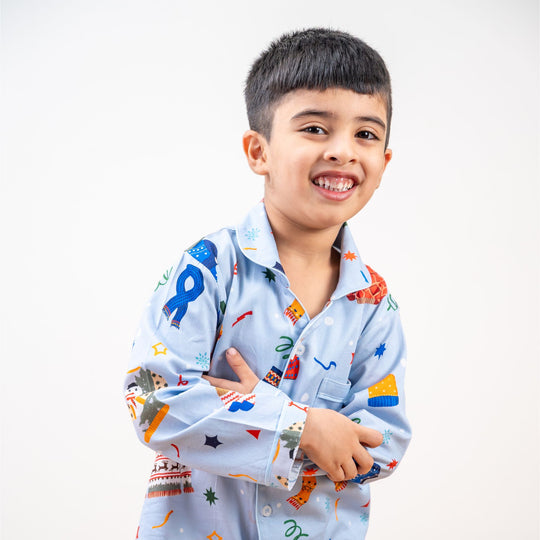 Knits & Giggles Winter Cotton Nightsuit Boys