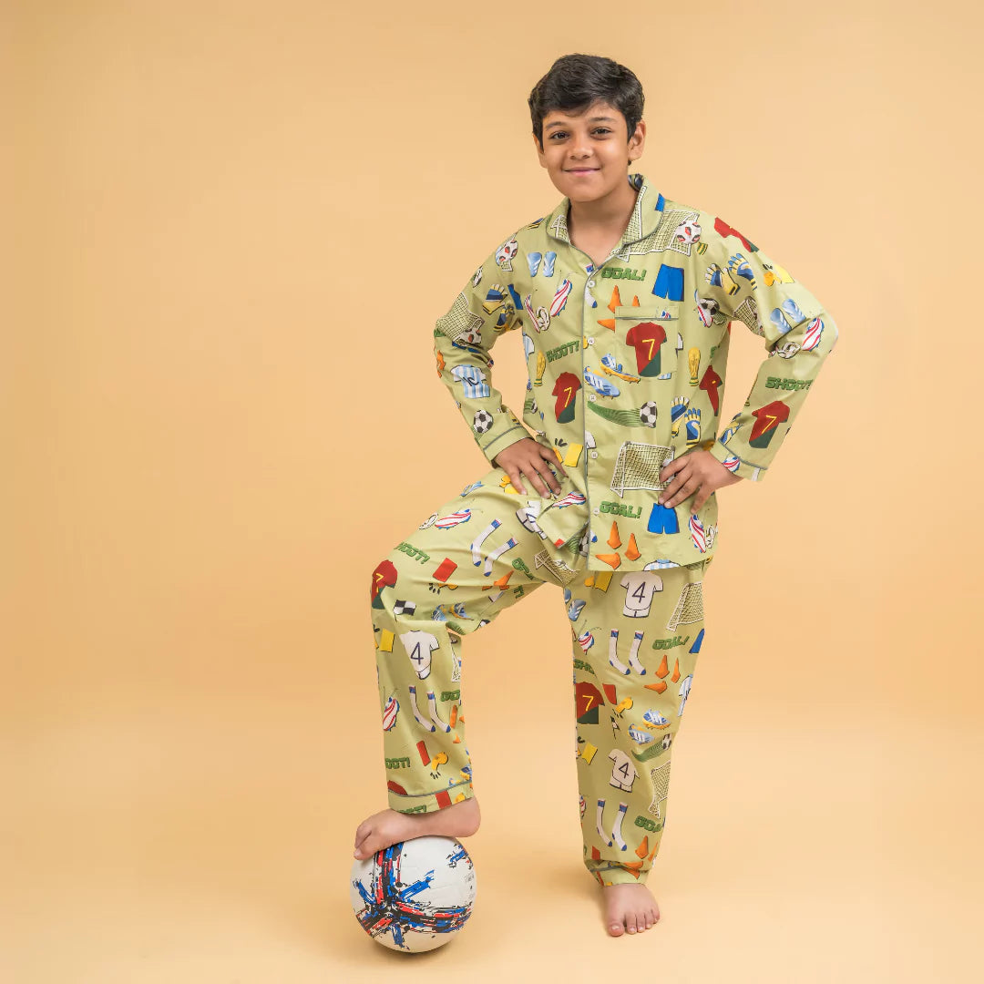 Football Fever Organic Cotton Nightsuit - Boys