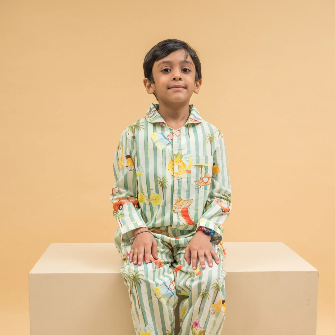 Beachy Sunsets Organic Cotton Nightsuit - Boys