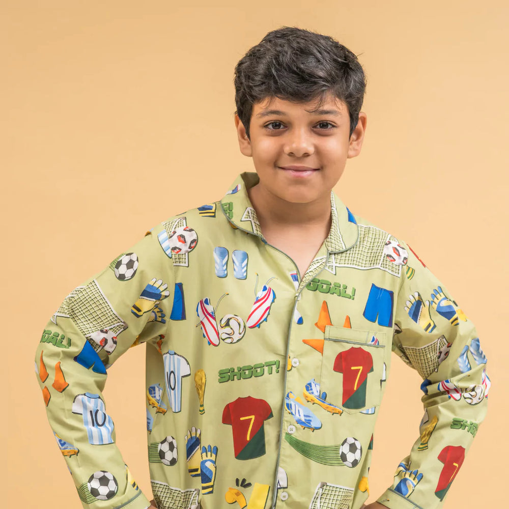 Football Fever Organic Cotton Nightsuit - Boys