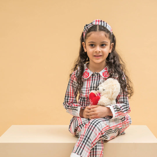 Checks & Chuckles Organic Cotton Nightsuit - Girls