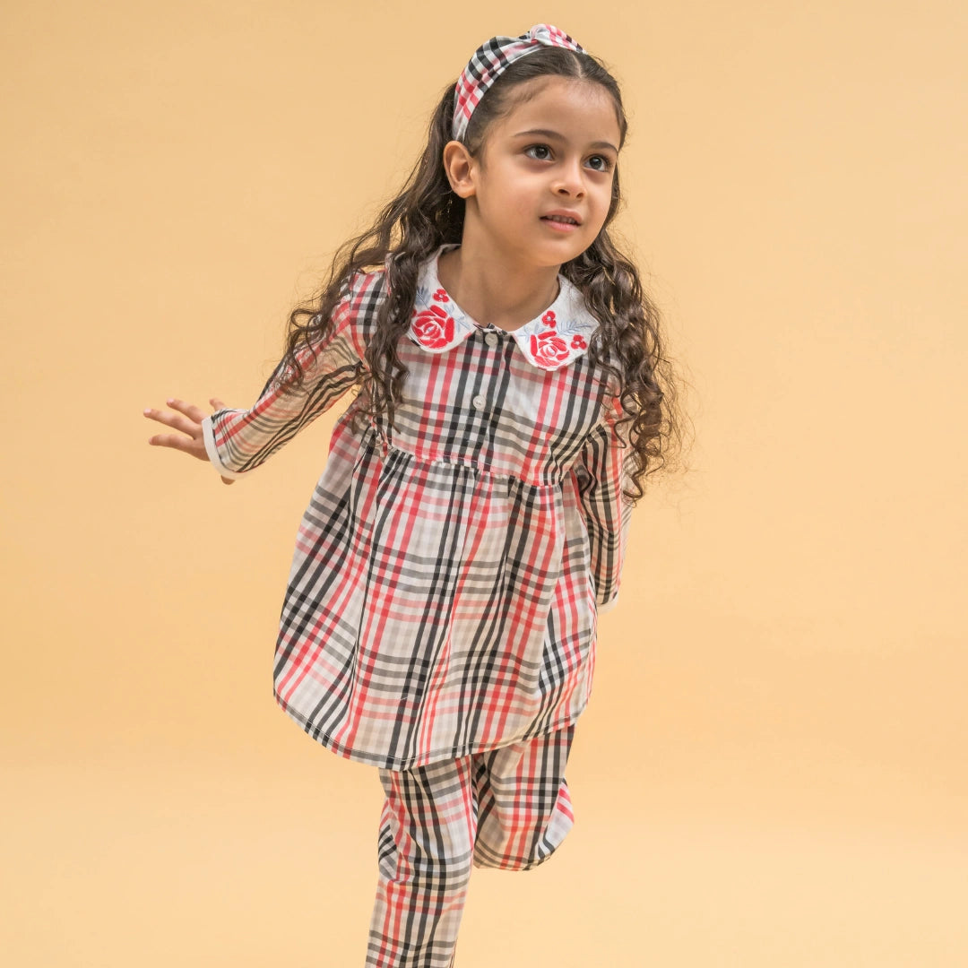 Checks & Chuckles Organic Cotton Nightsuit - Girls