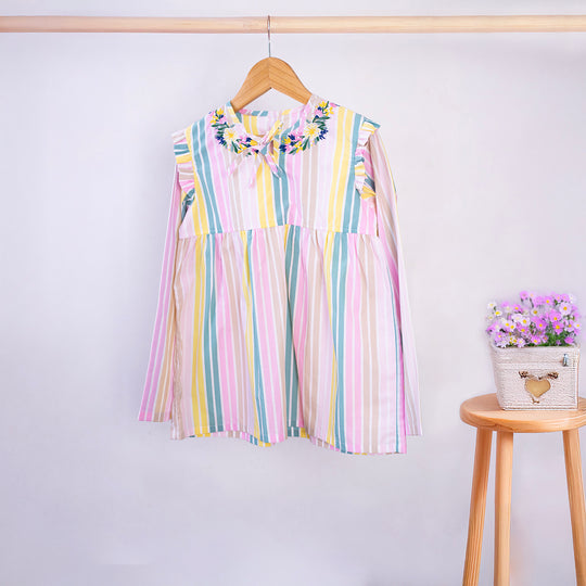 Stripey Fun Cotton Nightsuit