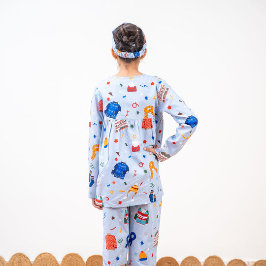 Knits & Giggles Winter Cotton Nightsuit Girls