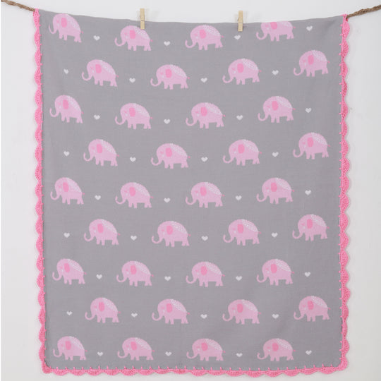 Baby Elephants Organic Cotton Blanket