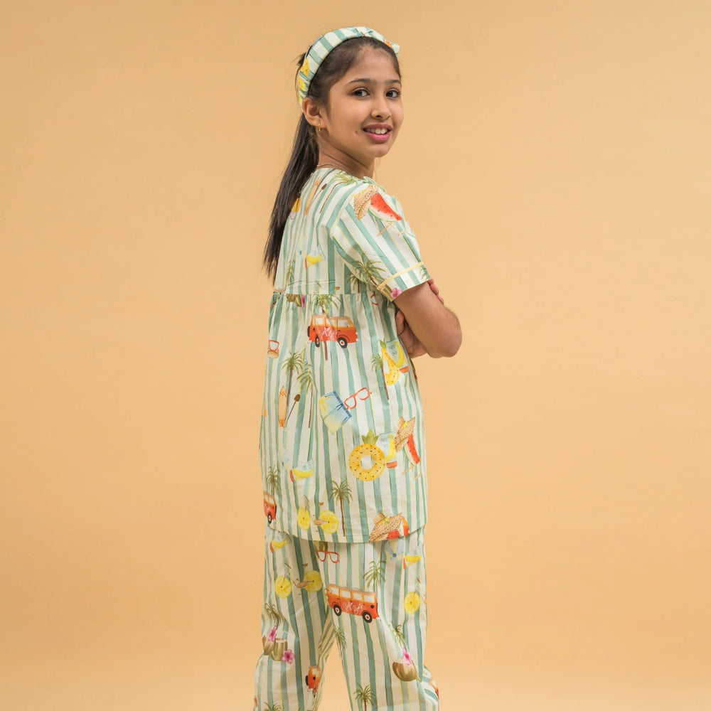 Beachy Sunsets Organic Cotton Nightsuit - Girls