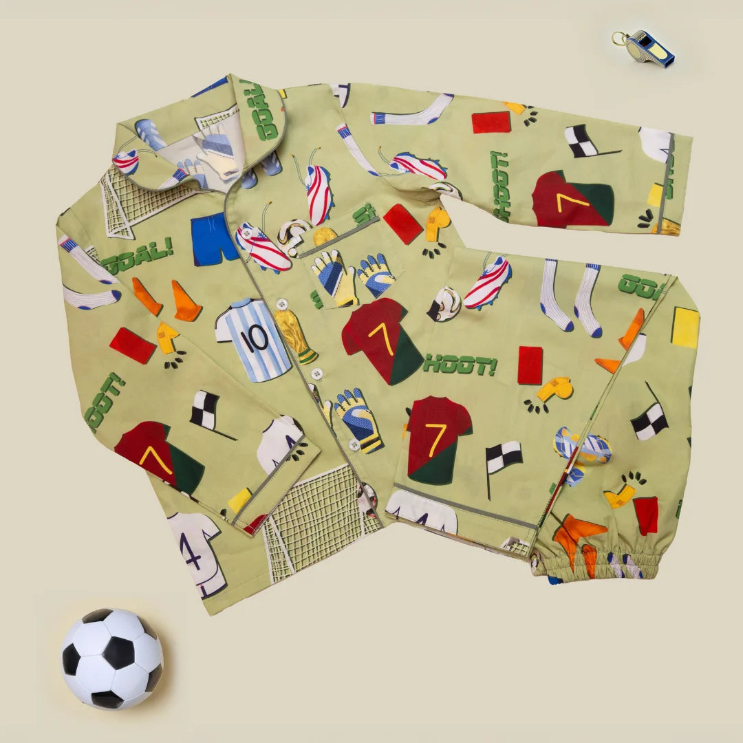 Football Fever Organic Cotton Nightsuit - Boys
