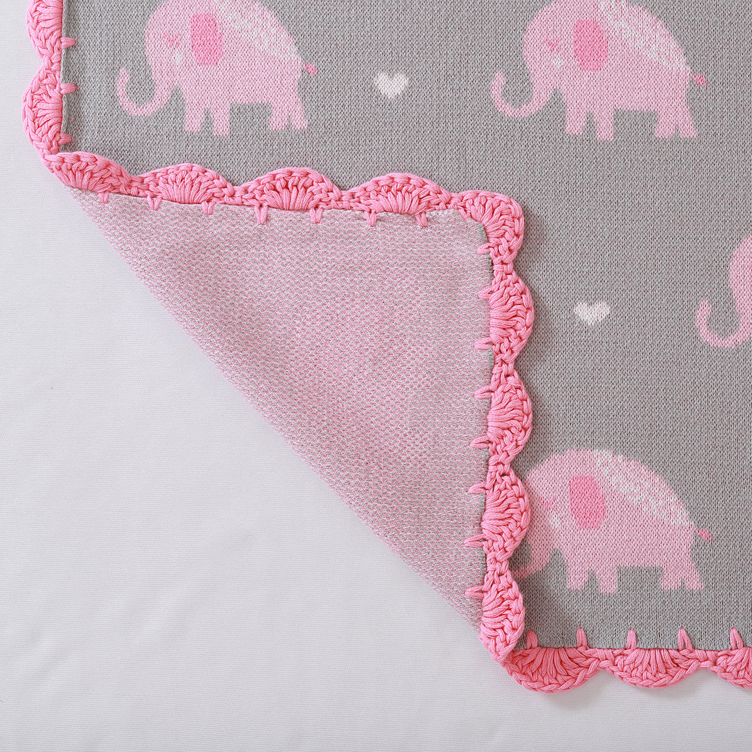 Baby Elephants Organic Cotton Blanket