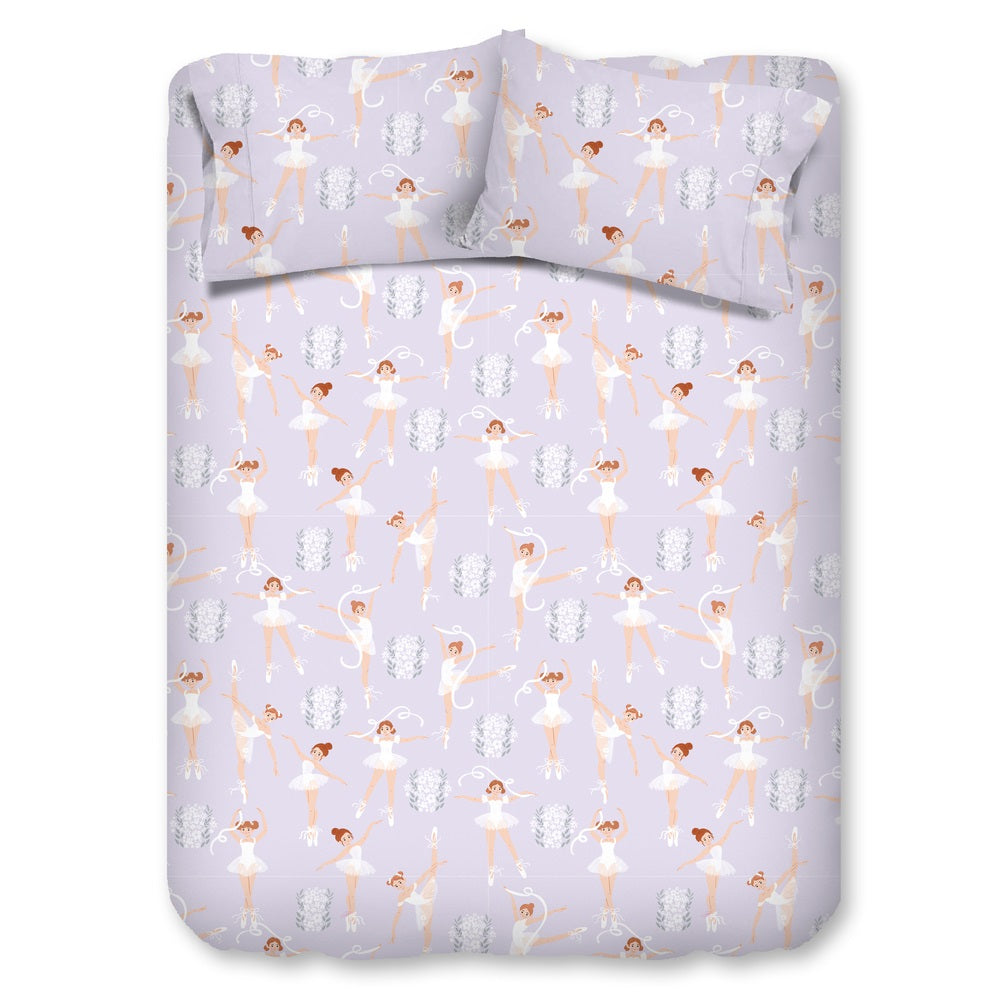 Petite Ballerina - Soft Lilac Organic Cotton Bedsheet Set